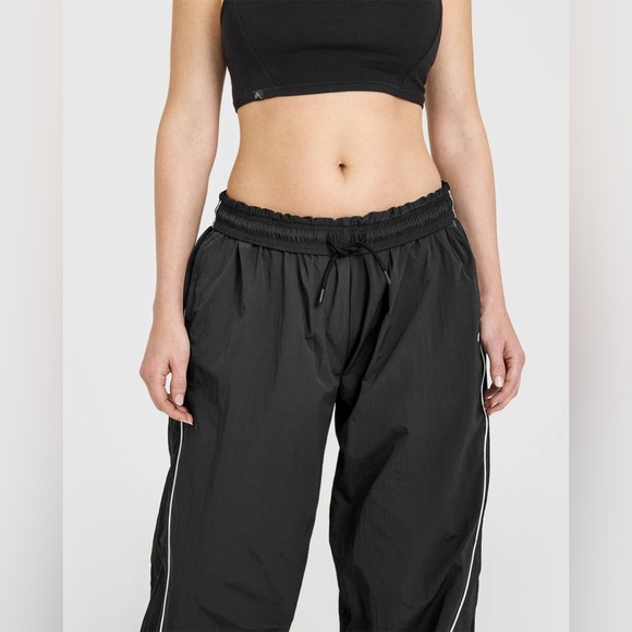 🆕 OVERSIZED PIPED WOVEN STRAIGHT LEG TRACK BOTTOMS Medium-Long - Picture 6 of 10